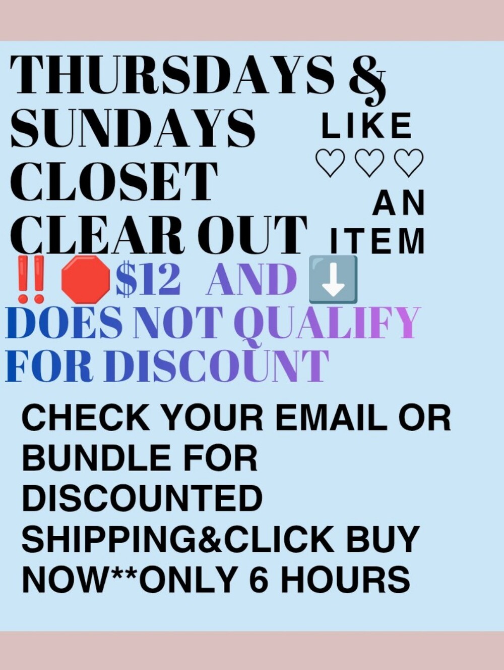 Closet Clear Out Discount